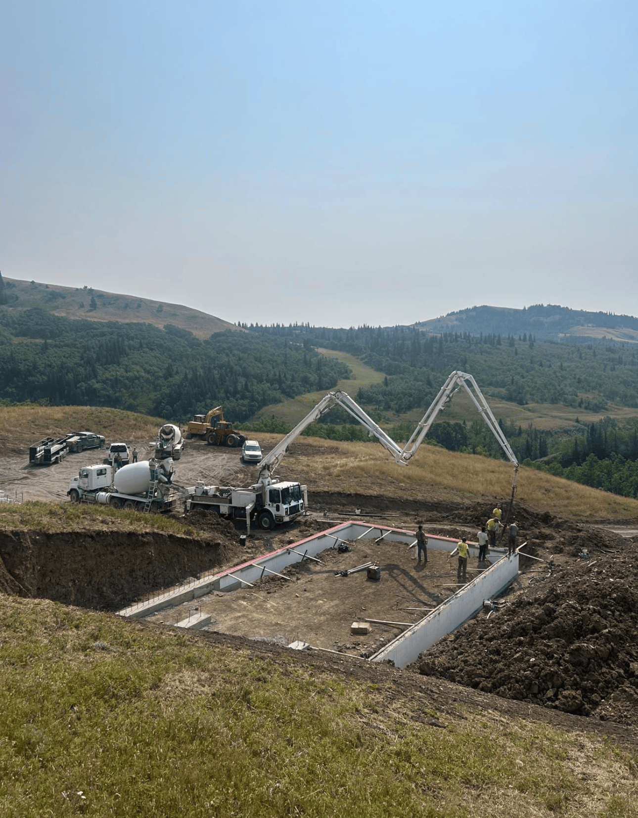 far shot of work site